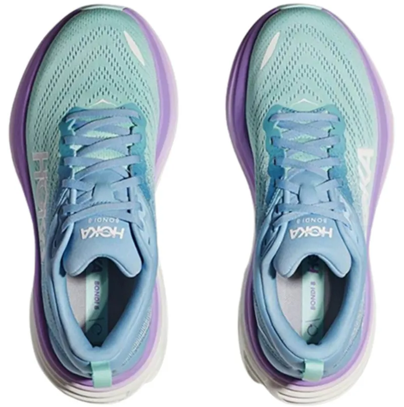 Hoka One One Women's Bondi 8 WIDE Running Shoes Airy Blue/Sunlit Ocean-5
